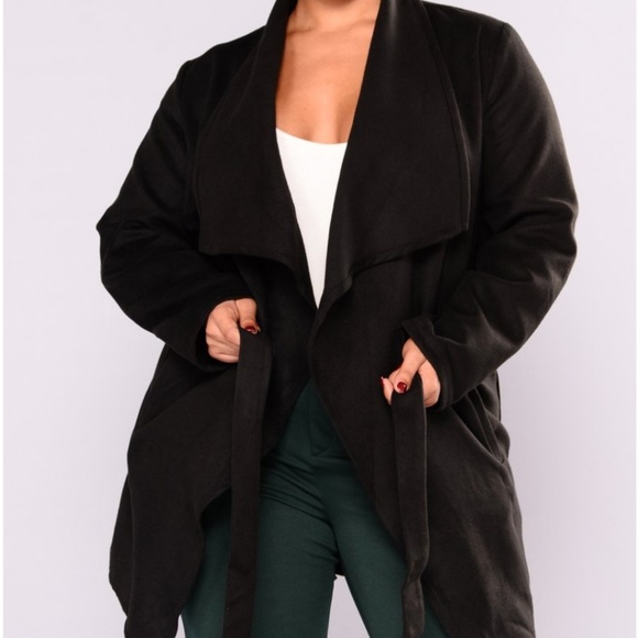 Black Wrap Coat - Picture 1 of 7